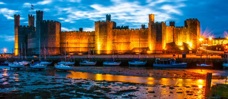 Caernavon Castle at Twilght